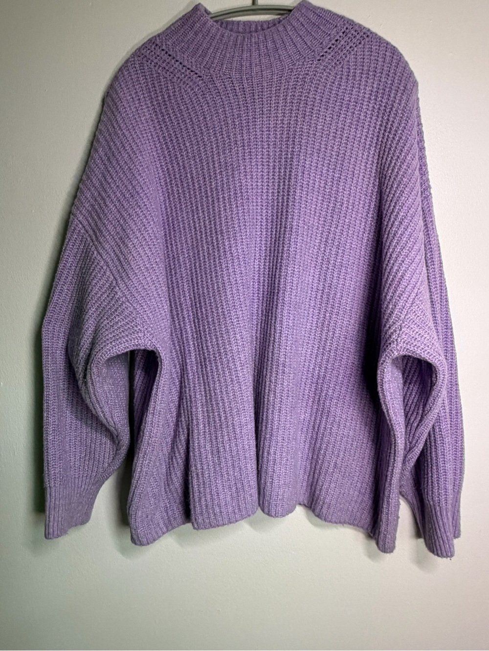 Old Navy SoSoft Lavender Mock Neck Sweater XXL Purple Chunky Knit